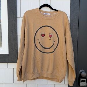 Project Social T Wine Eyes Smiley Face Sweatshirt
